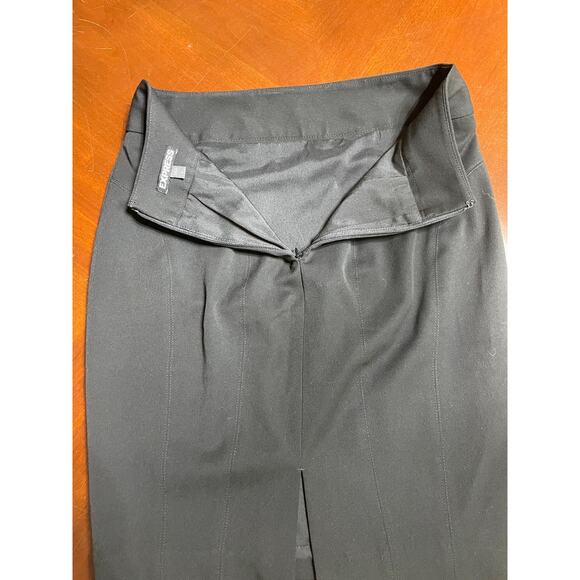Express Womens Pencil Skirt Size 6 Midi Black Lined Formal Workwear Occasion - Picture 3 of 9
